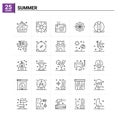 25 Summer icon set. vector background Royalty Free Stock Photo