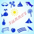 Summer icon set for design.