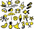 Summer icons Royalty Free Stock Photo