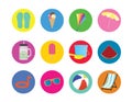Summer icons on color circles Royalty Free Stock Photo