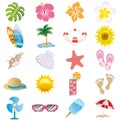 Summer icons set Royalty Free Stock Photo