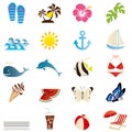 Summer icons set Royalty Free Stock Photo