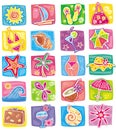 Summer icons set Royalty Free Stock Photo