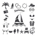 Summer icons set, vector illustration Royalty Free Stock Photo