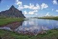 Summer idyllic landscape with a beautiful lake.