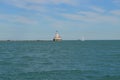 Summer in Illinois: Chicago Harbor Lighthouse at the Mouth of Chicago River on Lake Michigan Royalty Free Stock Photo