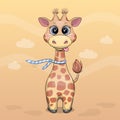 Cute cartoon baby giraffe.