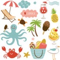 Summer images set Royalty Free Stock Photo