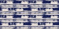 Summer indigo batik block print dyed motif seamless border pattern. Fashion edging ribbon trim for beach wear