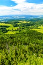 Summer inspirational landscape green forest and mountains