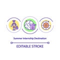 Summer internship destination concept icon