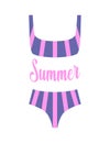 Summer isolated fashion swimsuit. Minimalistic simplified vector illustration. Swimsuit for beach. Two-piece swimsuits Royalty Free Stock Photo