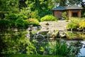 Summer japanese garden. Beautiful nature. City park Royalty Free Stock Photo