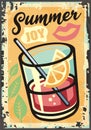 Summer joy tropical theme with exotic juice glass