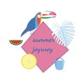 Summer joyrney design on white. Banner template.