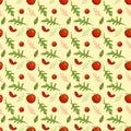 Summer juicy tomato and arugula pattern