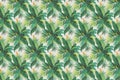 Summer Jungle Greenery Pattern Illustration Background Royalty Free Stock Photo