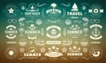 Summer labels and badges design set retro typography for posters, greeting cards and banners. Royalty Free Stock Photo