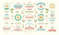 Summer labels and badges design set retro typography for posters, greeting cards and banners. Royalty Free Stock Photo