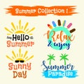 Summer labels, logos, illustration hand drawn