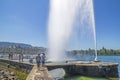 Summer on the lake Geneva (Leman ),in the harbor of Geneva ,Switzerland Royalty Free Stock Photo