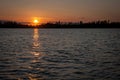 Summer lake sunset on the lake