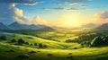 summer land sunrise travel picturesque Royalty Free Stock Photo