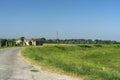 Summer landscape along the cycle path of the Po river, italy Royalty Free Stock Photo