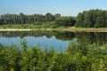 Summer landscape along the cycle path of the Po river, italy Royalty Free Stock Photo