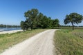 Summer landscape along the cycle path of the Po river, italy Royalty Free Stock Photo