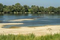 Summer landscape along the cycle path of the Po river, italy