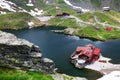 Summer landscape at Balea Lake Chalet in Fagaras Mountains, Carpathians Royalty Free Stock Photo