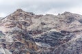 Summer landscape with beautiful unique rock formations geological folding around Livigno, Italy