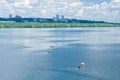 Summer landscape with big river Dnepr