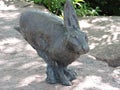 sculpture of hare in summer park in Kotka, Finland