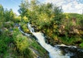 Summer landscape with bubbling stream, Russia, Ural Royalty Free Stock Photo