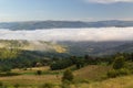 Summer landscape in the Carpathian mountains, in Moeciu - Bran, Romania Royalty Free Stock Photo