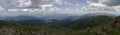 Summer landscape in the Carpathian mountains. View of Mount Hoverla, the highest peak of Ukraine. wide panorama, Tourism Royalty Free Stock Photo