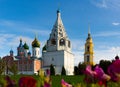 Summer landscape of the Cathedral Square of the Kolomna Kremlin with a view of the Assumption Cathedral