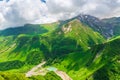 Summer landscape of the Caucasus Mountains, view of the gorge, Georgia