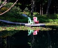 Summer landscape 2 chairs on the lake side