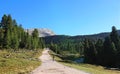 Summer landscape of the dolomites italy. Trekking alps