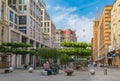 Summer landscape on European square in Dnepr city