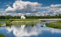 Fascinating riverside scenery of the Tmaka River near its joining the river Volga. The City Of Tver, Russia. Royalty Free Stock Photo