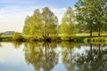 Summer landscape fast of the Ural river with the trees on the Bank of Russia, June Royalty Free Stock Photo