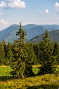 Summer landscape in Gorgany region of Carpathian Mountains