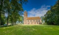 Summer landscape with historic landmark the Clemenskerk at Havelte Royalty Free Stock Photo