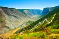 Summer landscape of Katu-Yaryk pass in Altai mountains, Siberia, Russia Royalty Free Stock Photo