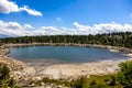 Summer landscape in La Cerdanya, Pyrenees mountain lake, Catalonia, Spain Royalty Free Stock Photo