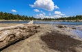 Summer landscape in La Cerdanya, Pyrenees mountain lake, Catalonia, Spain Royalty Free Stock Photo